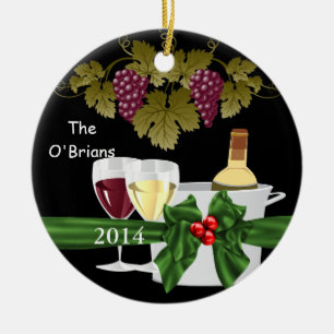 Premium WINE LOVERS 2014 ORNAMENT PERSONALIZED