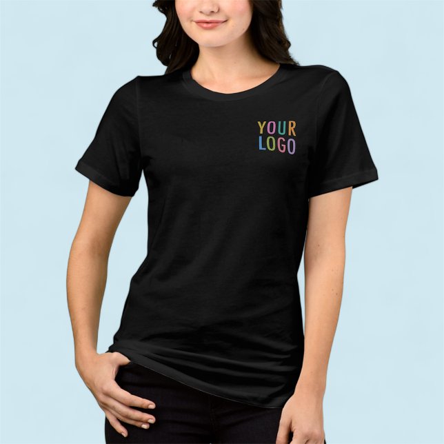 Premium Women’s Black T-Shirt Custom Company Logo Tri-Blend Shirt (MISOOK Women’s Black T-Shirt with Logo on Chest and Back)