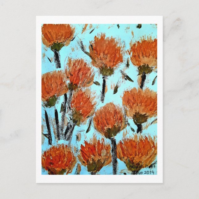 Premium Wrapped Canvas (Gloss) Dianthus Postcard (Front)