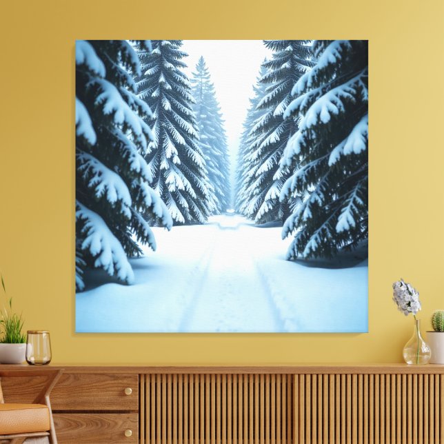 Premium Wrapped Canvas Snowfall (Insitu(LivingRoom))