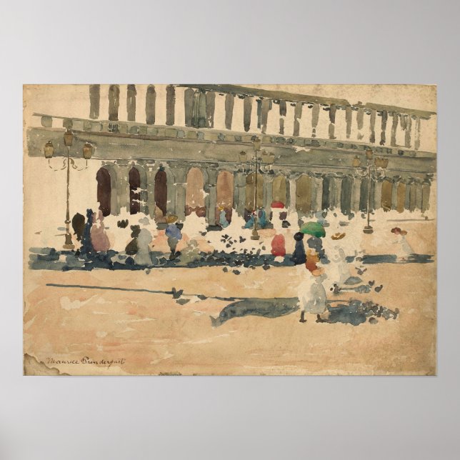 Prendergast - Caffe Florian In Venice 1898 Poster (Front)