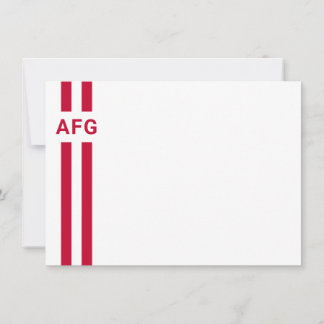 Prep Stripe Red and White Note Card