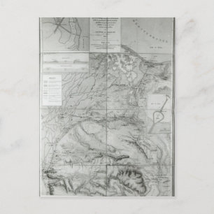 Preparatory Map of the Suez Canal, 1855 Postcard