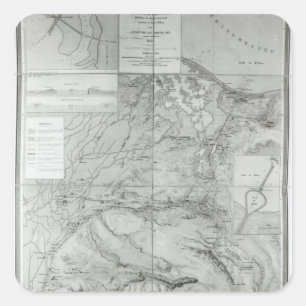 Preparatory Map of the Suez Canal, 1855 Square Sticker