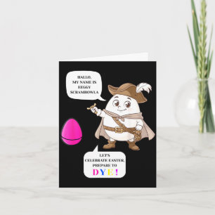 Prepare to dye funny easter egg dying card