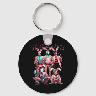 Prepare To Groovy Dye Funny Bunny Easter Horror Dy Key Ring