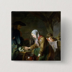 Preparing a Meal 15 Cm Square Badge