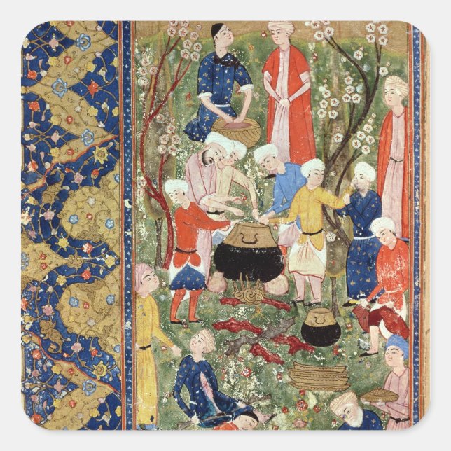 Preparing a meal square sticker (Front)