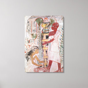 Preparing a mummy for a purification ceremony canvas print