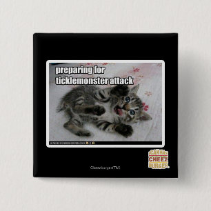 Preparing For Ticklemonster Attack 15 Cm Square Badge