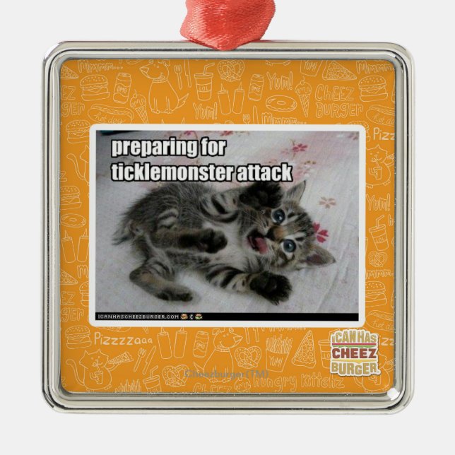 Preparing For Ticklemonster Attack Metal Tree Decoration (Front)