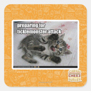 Preparing For Ticklemonster Attack Square Sticker