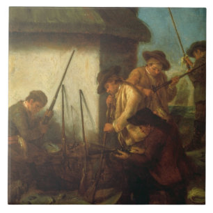 Preparing the Guns (oil on canvas) Tile