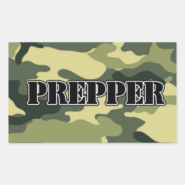Prepper Camo Rectangular Sticker (Front)