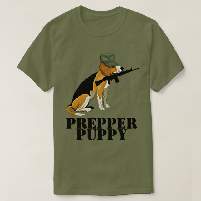 Prepper Puppy T-Shirt (Design Front)