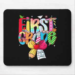 Preppy 1st Grade Dream Team Back To School Teacher Mouse Pad
