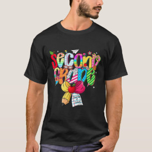 Preppy 2nd Grade Dream Team Back To School Teacher T-Shirt