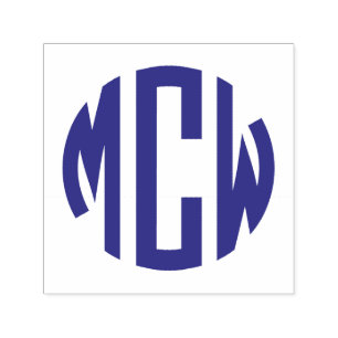 Preppy 3 Initial Circle Monogram Self-inking Stamp