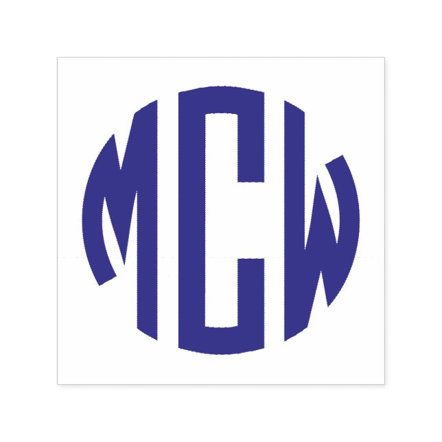 Preppy 3 Initial Circle Monogram Self-inking Stamp (Design)