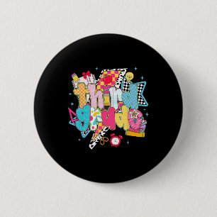 Preppy 3rd Grade Dream Team Back To School Teacher 6 Cm Round Badge