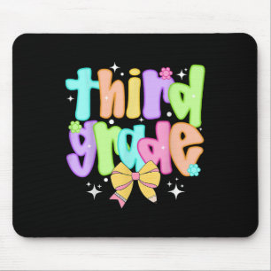 Preppy 3rd Grade Teacher Team Bow Back To School G Mouse Pad