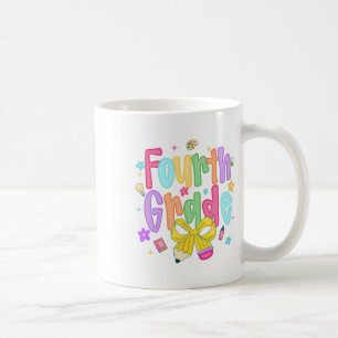 Preppy 4th Grade Back To School First Day Of Fourt Coffee Mug