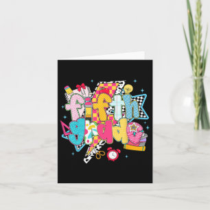 Preppy 5th Grade Dream Team Back To School Teacher Card