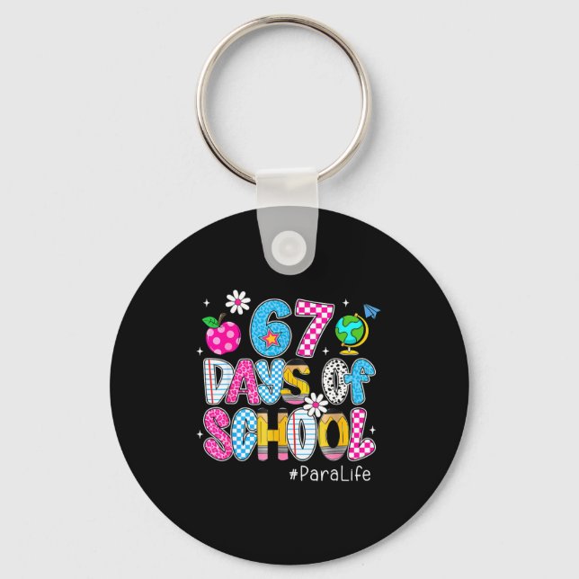 Preppy 67 Days Of School Six Seven 67 Meme Para Li Key Ring (Front)