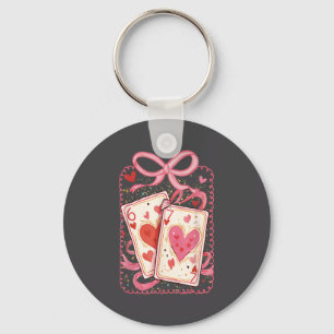 Preppy 6 7 Valentine Couple Love Hearts Playing Ca Key Ring