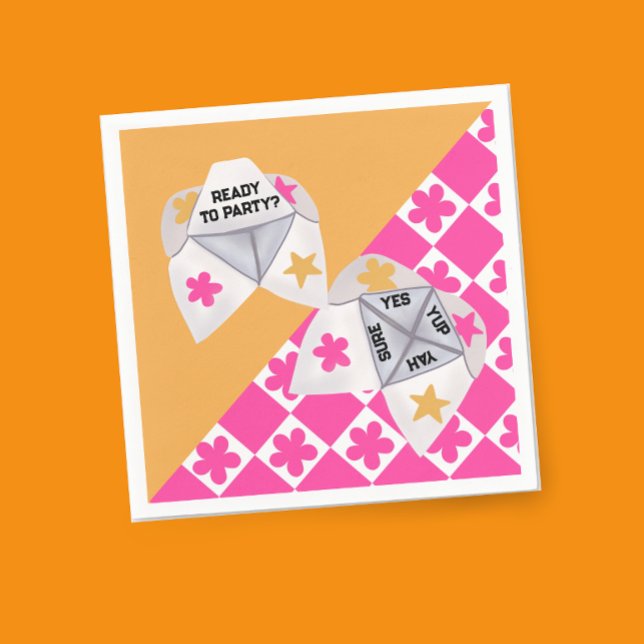 Preppy 90’s Cootie Catcher Party Napkin (Creator Uploaded)