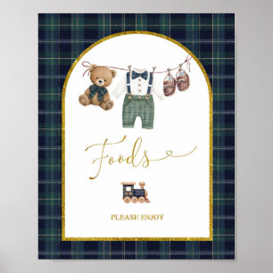 Preppy a little gentleman Food Party Sign