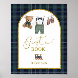 Preppy a little gentleman Guest Book Party Sign