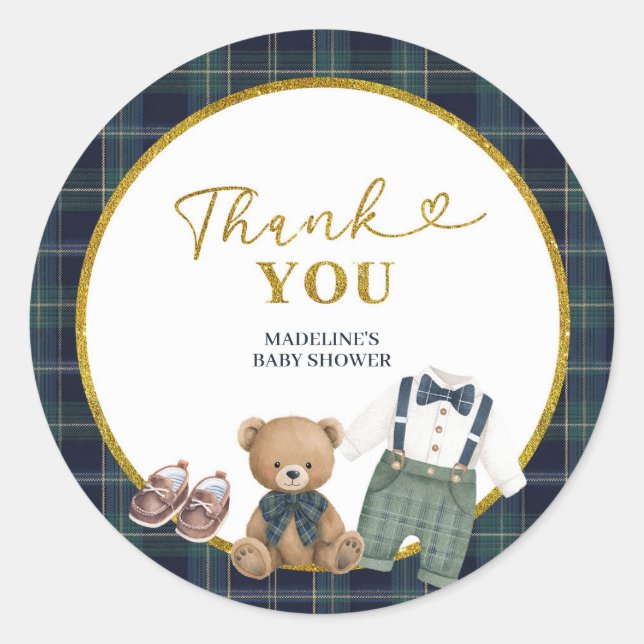  Preppy a little gentleman Round Sticker (Front)