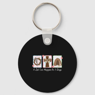 Preppy A Lot Can Happen In 3 Days Christian Easter Key Ring