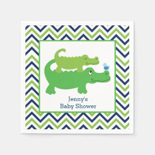 Preppy Alligator Chevron Stripe Napkin