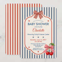 Preppy Americana Baby Shower | Blue Stripe Gingham