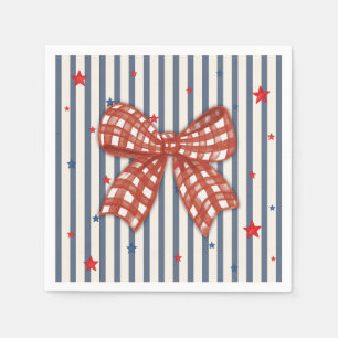 Preppy Americana Baby Shower Napkin Gingham Bow