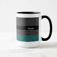 Preppy and Fresh Teal Stripes With Name