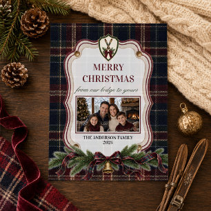 Preppy Après Ski Family Photo Christmas Holiday Postcard