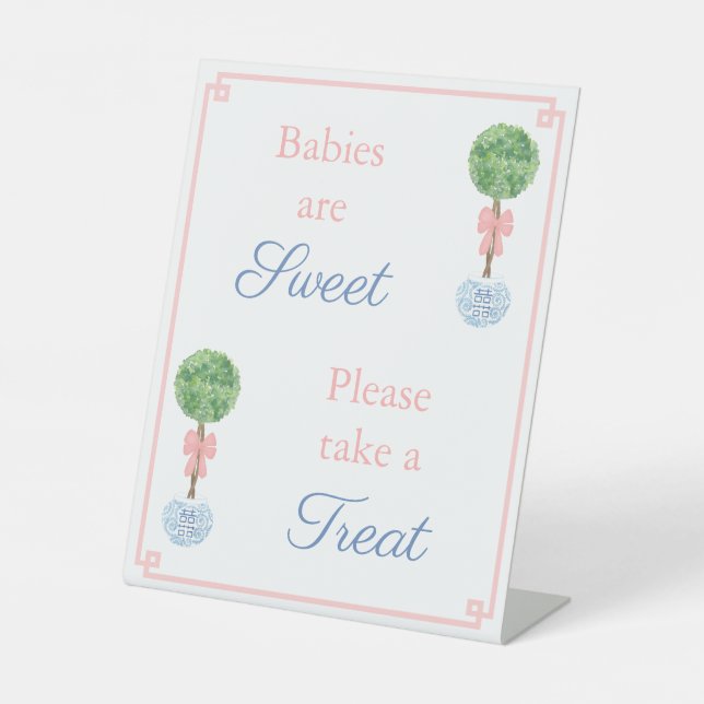 Preppy Babies Are Sweet Take a Treat Favour Table Pedestal Sign (Front)