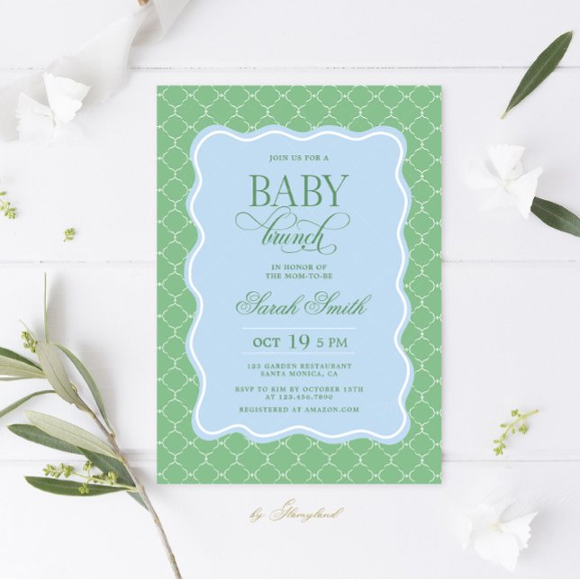 Preppy Baby Brunch Invitation (Creator Uploaded)