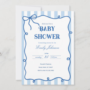 preppy baby shower invitation