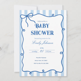 preppy baby shower invitation