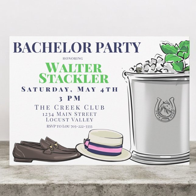 Preppy Bachelor Party Derby  Invitation (Creator Uploaded)