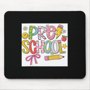 Preppy Back To School Coquette Preschool Girly Che Mouse Pad