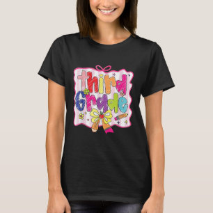 Preppy Back To School Coquette Third Grade Girly C T-Shirt