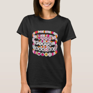 Preppy Back To School Fifth Grade Bracelet Teacher T-Shirt