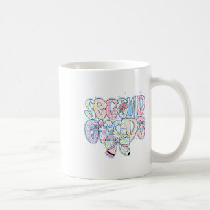 Preppy Back To School Floral 2nd Grade Coquette Gi Coffee Mug