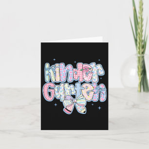 Preppy Back To School Floral Kindergarten Coquette Card
