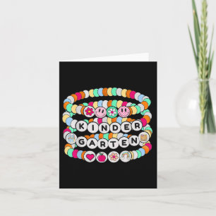 Preppy Back To School Kindergarten Bracelet Teache Card